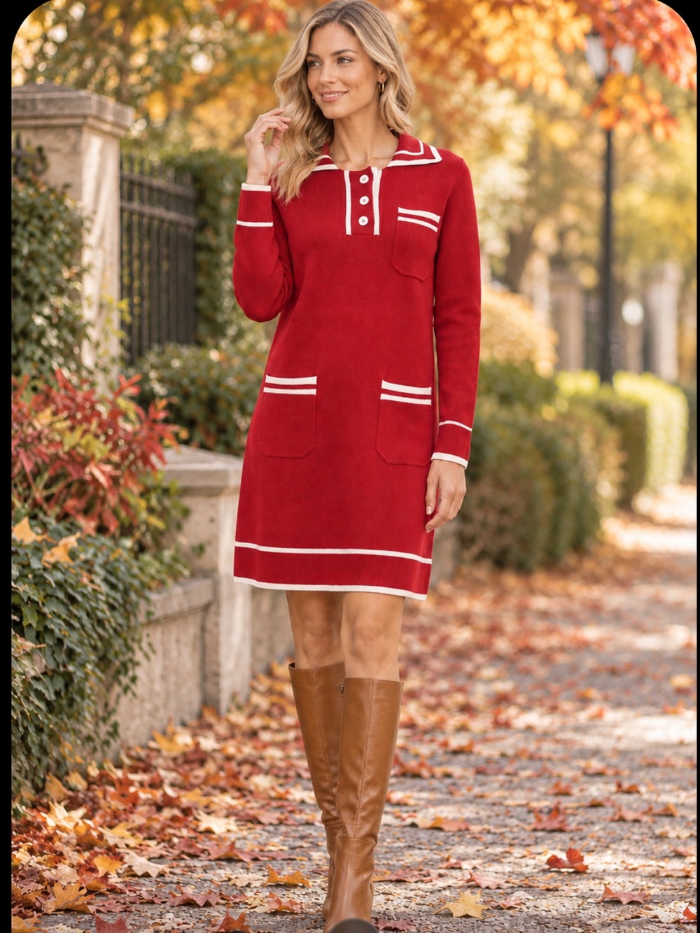 Tuckernuck Red Eleanora Knit fall Dress